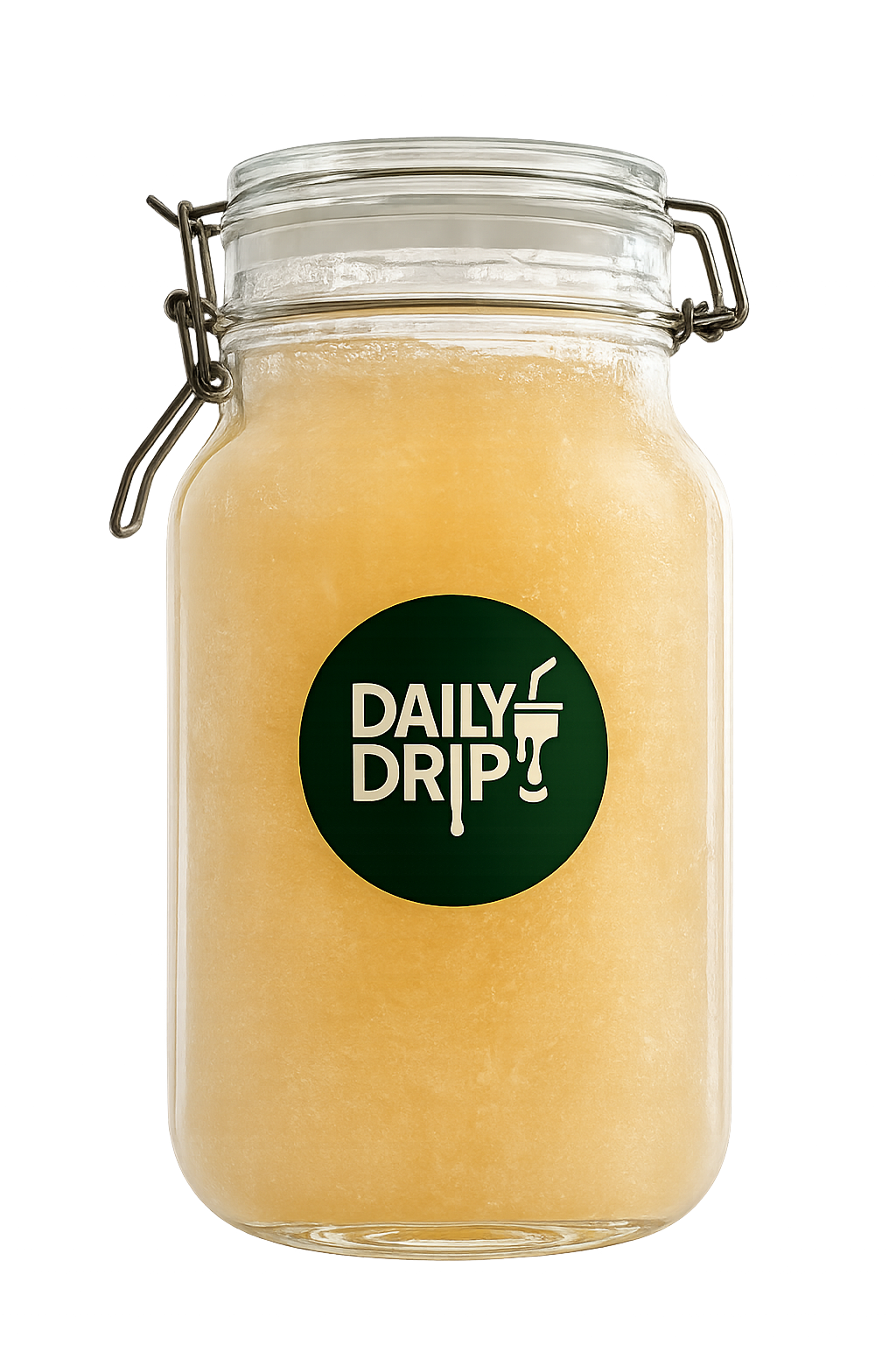 A clip-top jar of sea moss gel